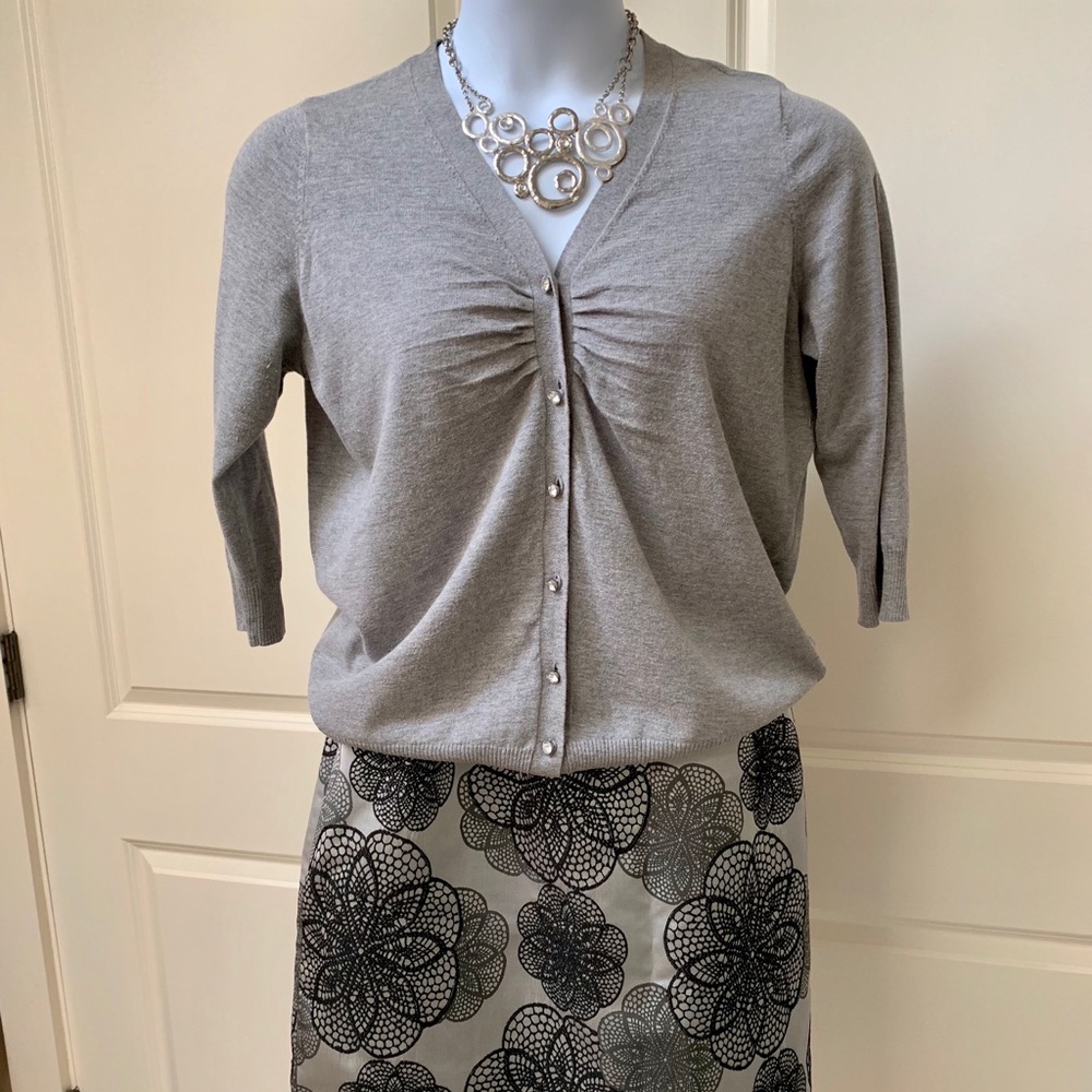 Rhinestone Button Front Cardigan